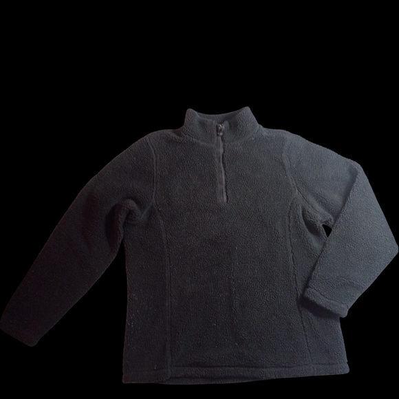 Lands’ End Fleece Full Zip Winter Fur Ski Jacket – Women’s Medium (10–12) Black - Picture 1 of 7